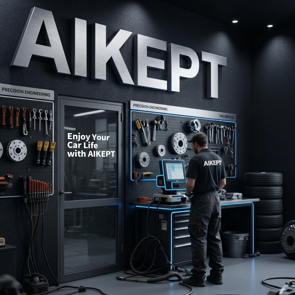 AIKEPT canister during garage installation, practical fitment for DIY or shop use
