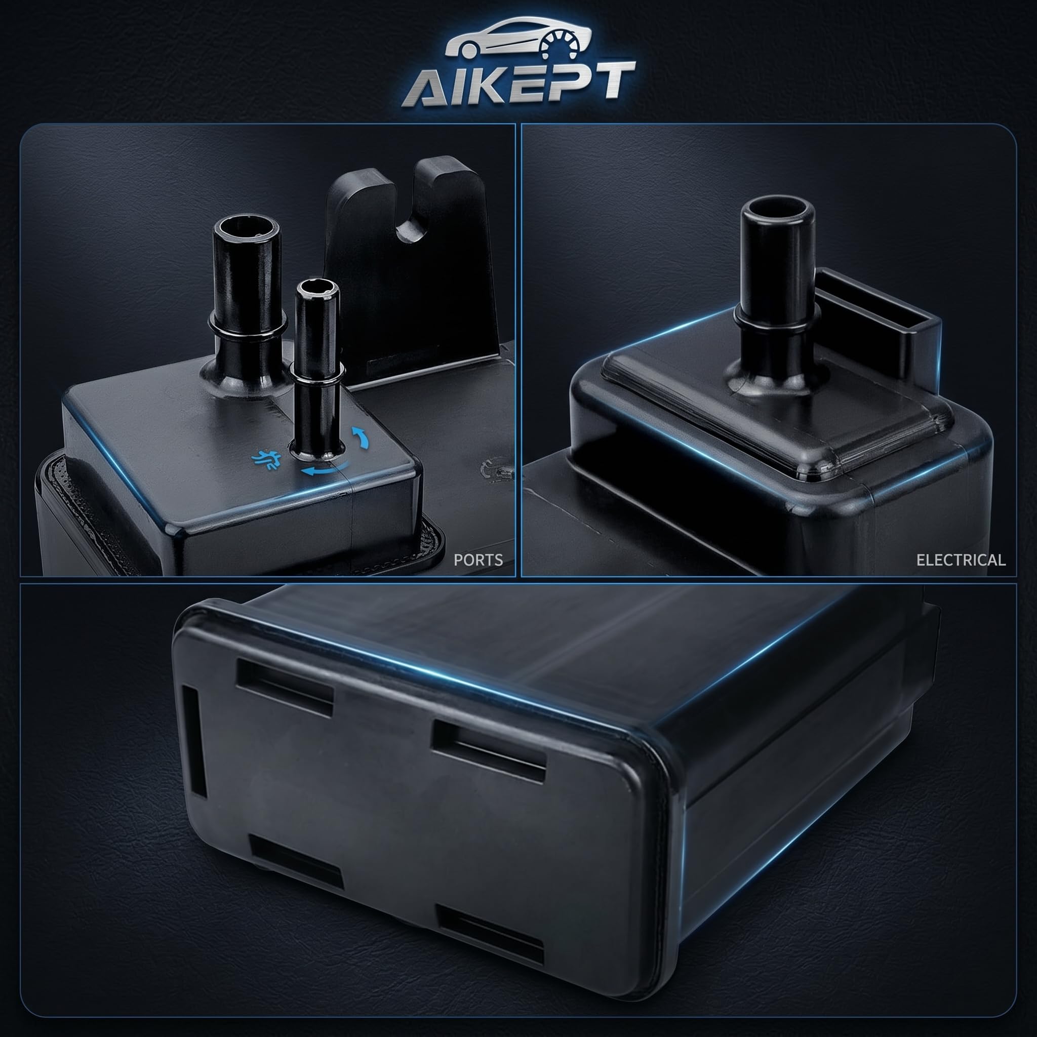 AIKEPT textured canister surface close-up, durable construction resists road wear
