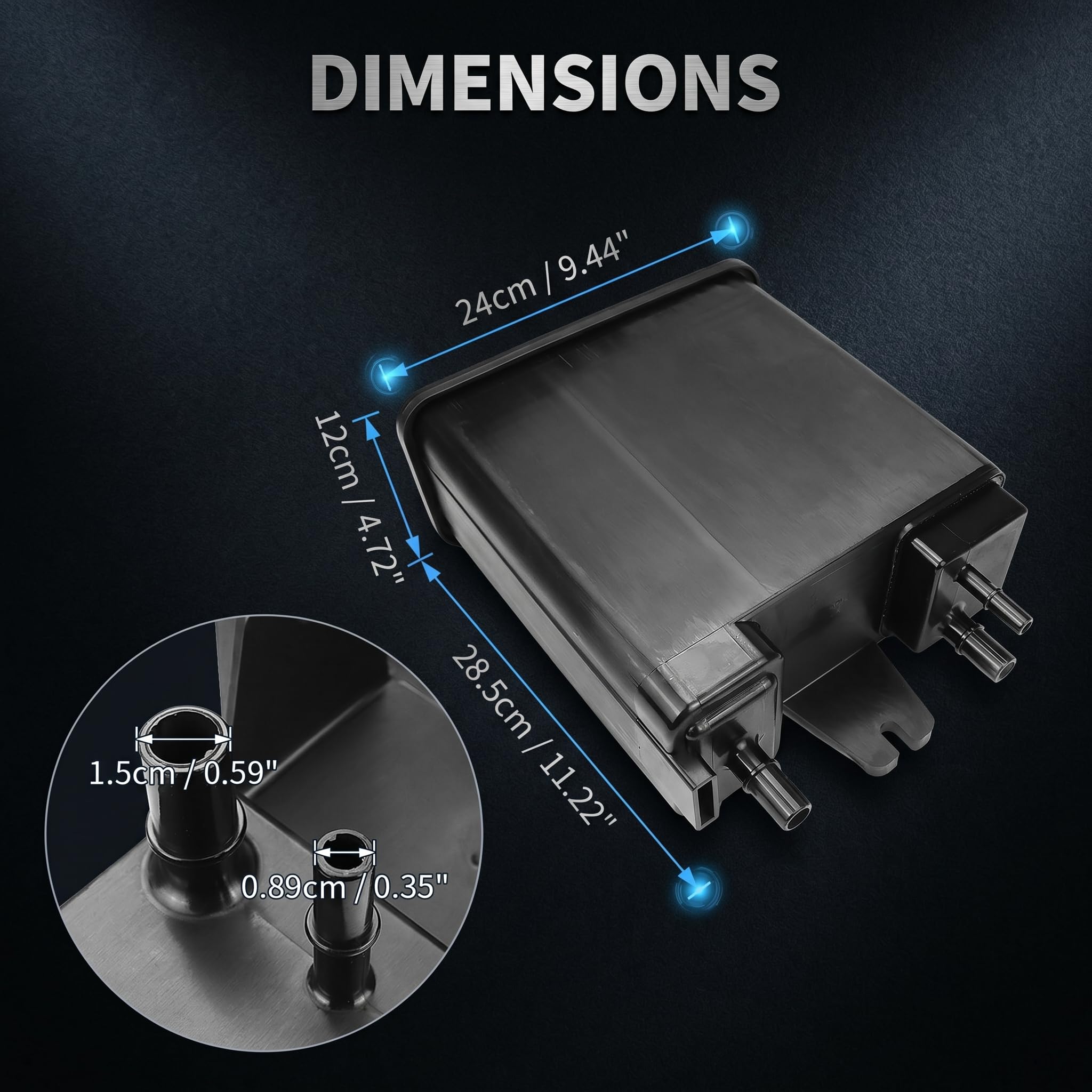 AIKEPT installed undercarriage view, demonstrates proper fit in vehicle EVAP system