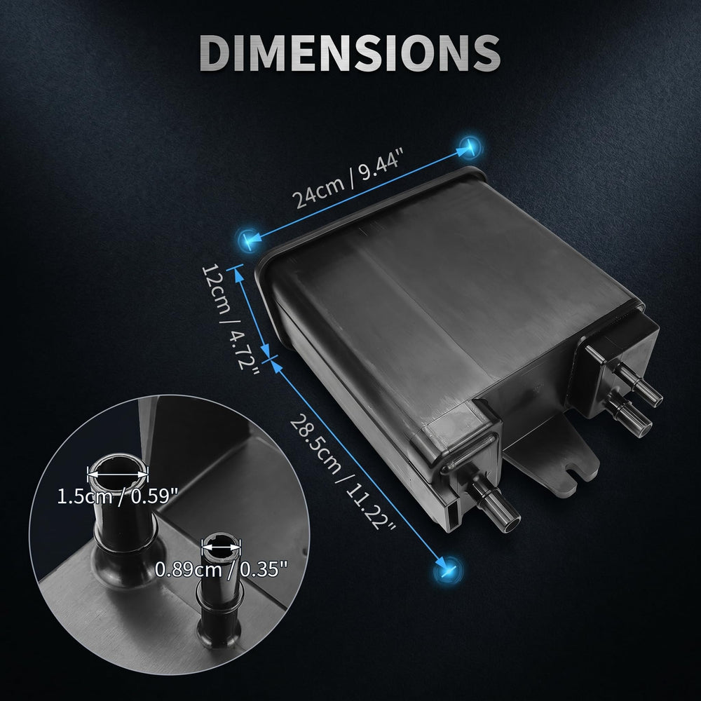 AIKEPT installed undercarriage view, demonstrates proper fit in vehicle EVAP system