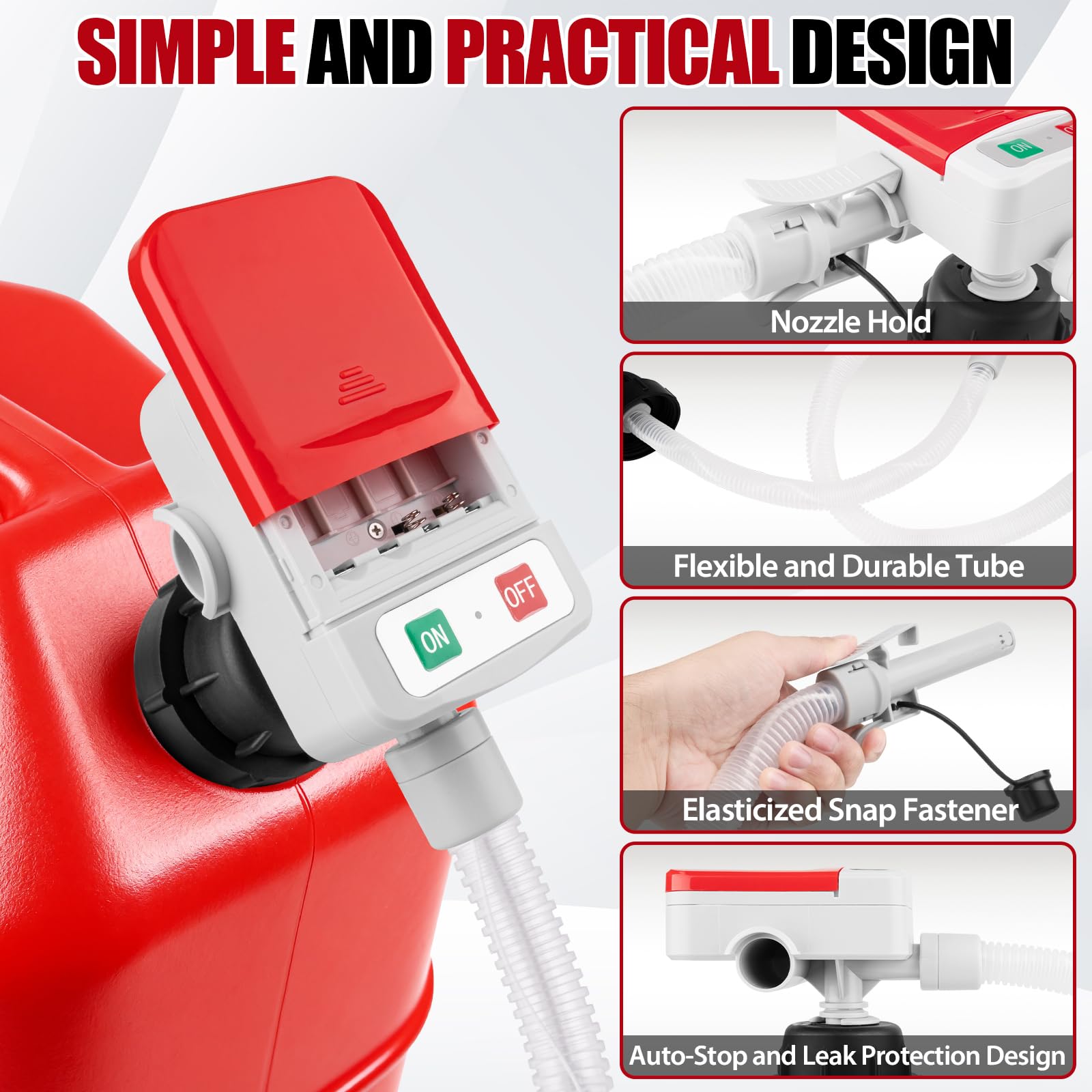 Aikyciu nozzle close-up with auto-stop sensor preventing spills
