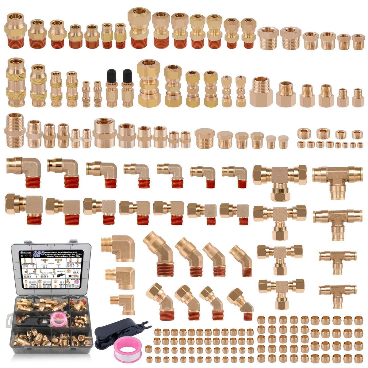Ailbiuko full kit layout showing organized fittings and tools for quick selection