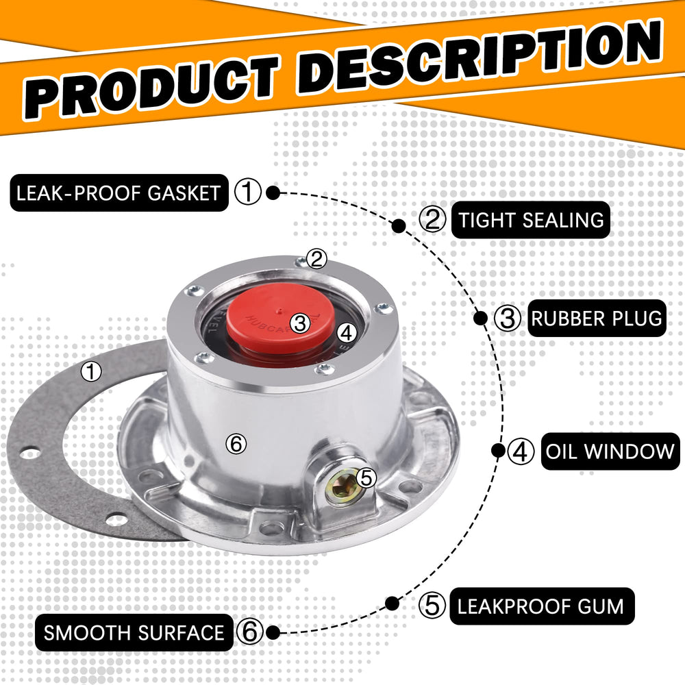 Ailbiuko hub cap oil window closeup with clear view for fast lubricant checks