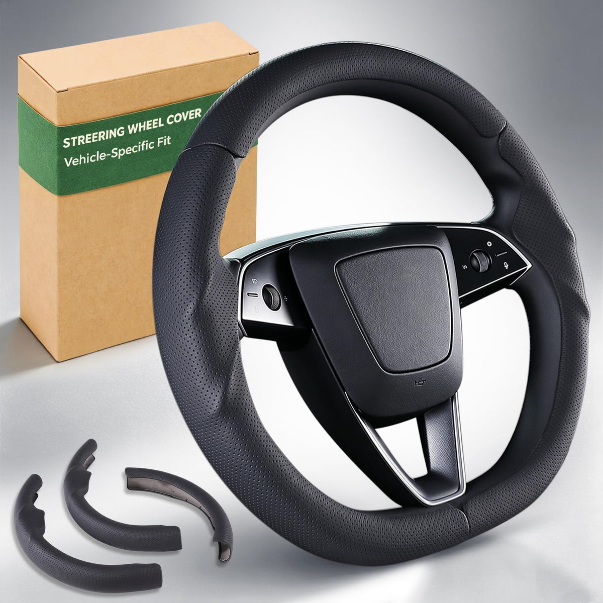 Aimato front view showing tailored fit for Tesla Model 3/Y and visual appeal