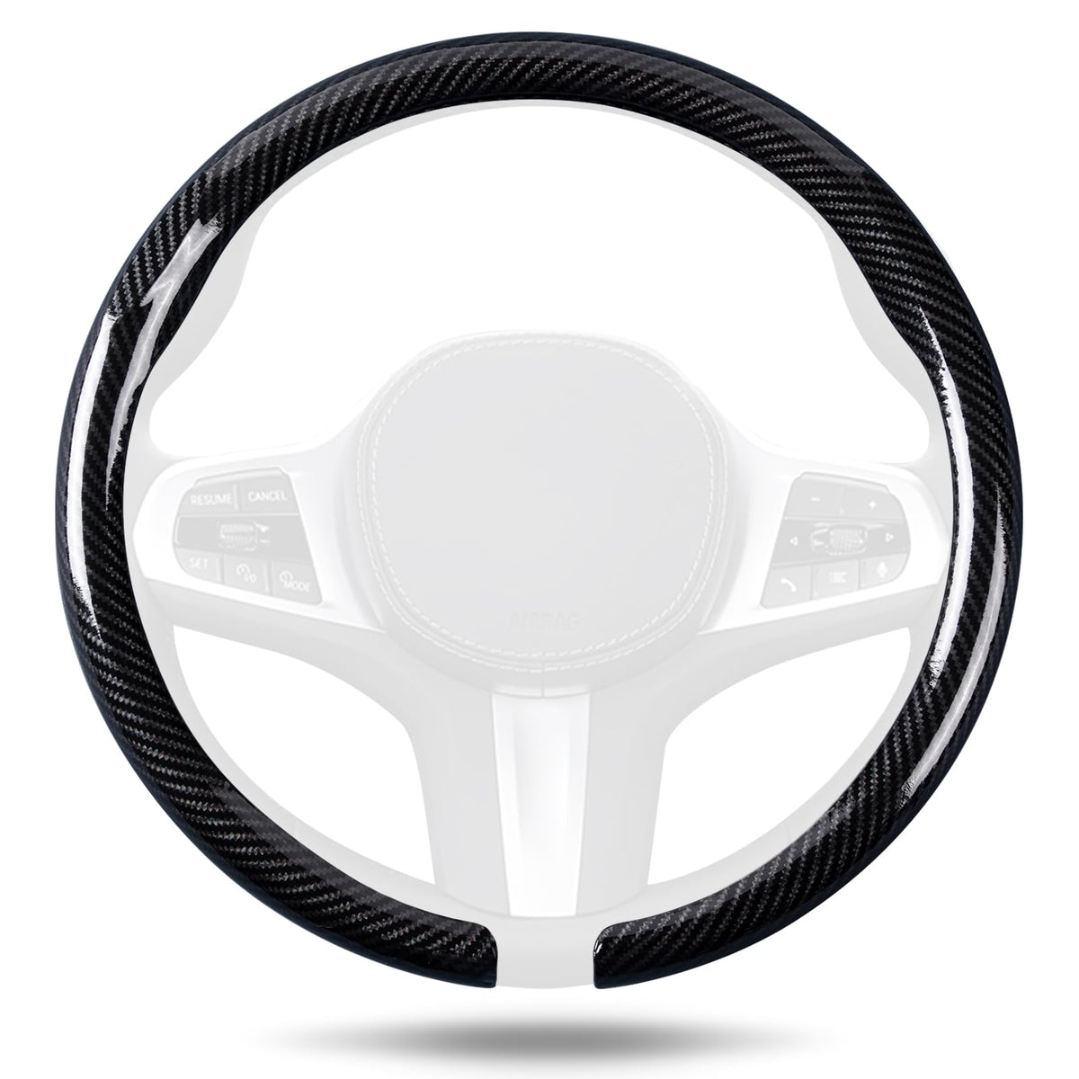 Aimato front view showing full carbon fiber cover and sleek finish benefit