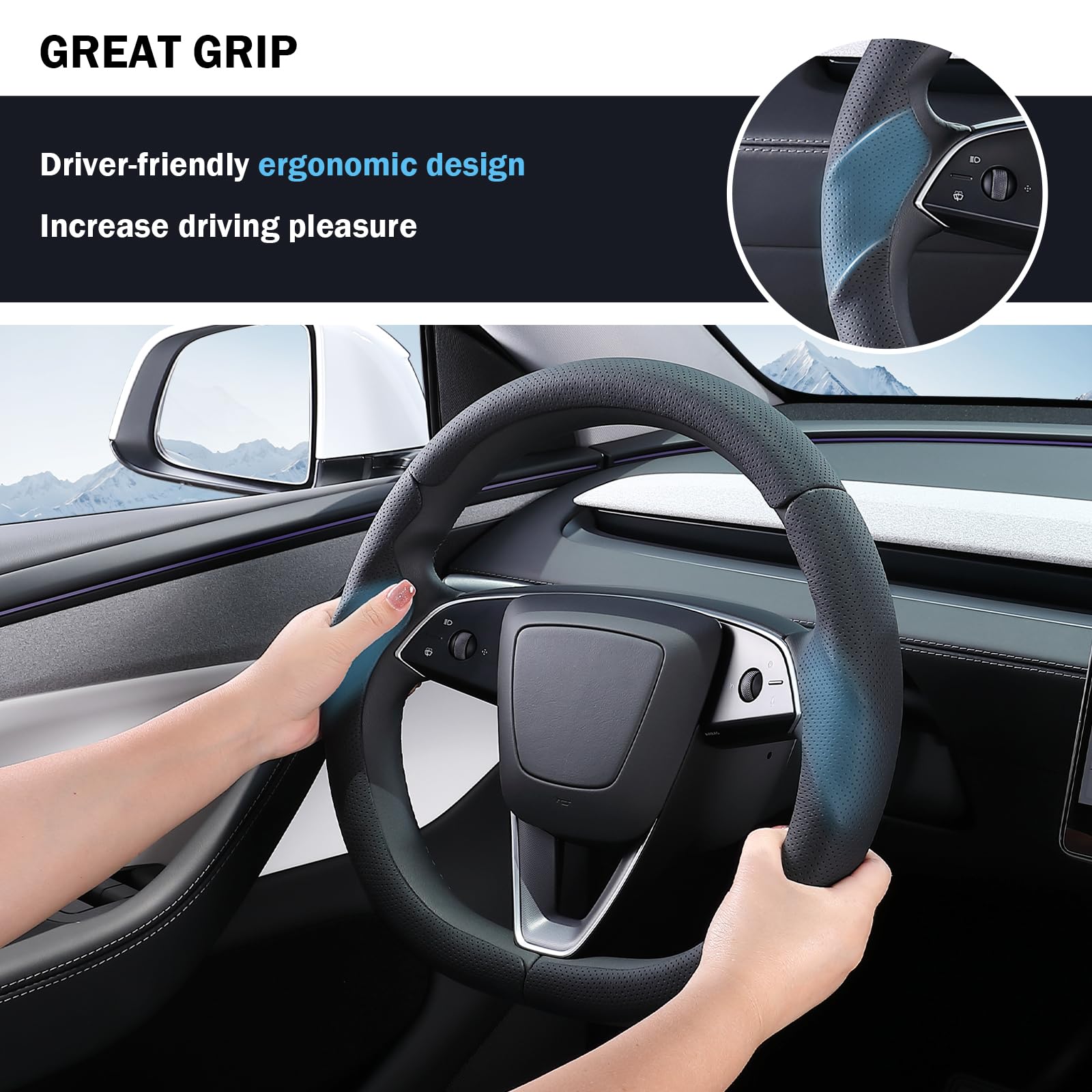 Aimato installed in Tesla cabin showing aesthetic upgrade and comfort