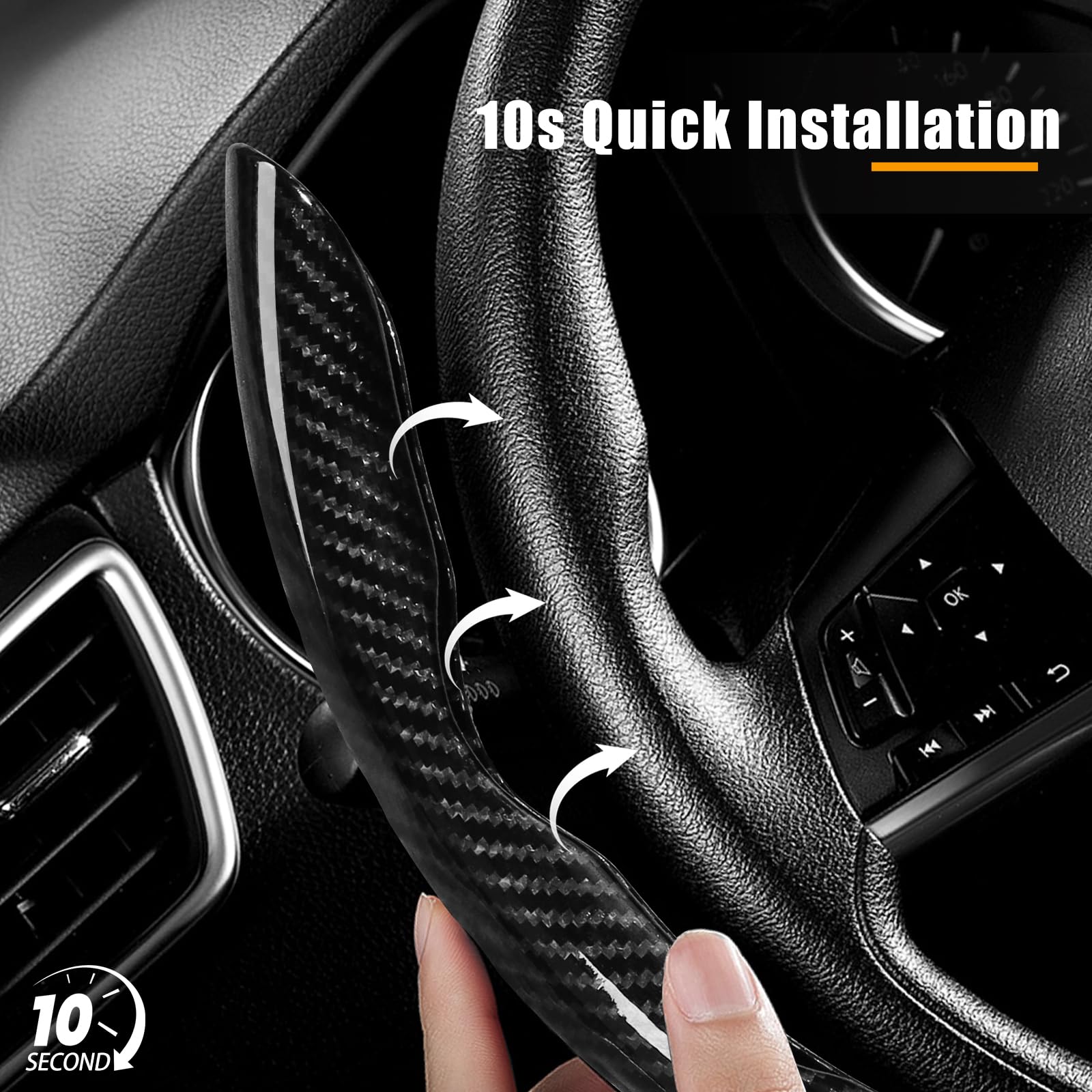 Aimato installed on steering wheel showing enhanced grip and control during driving