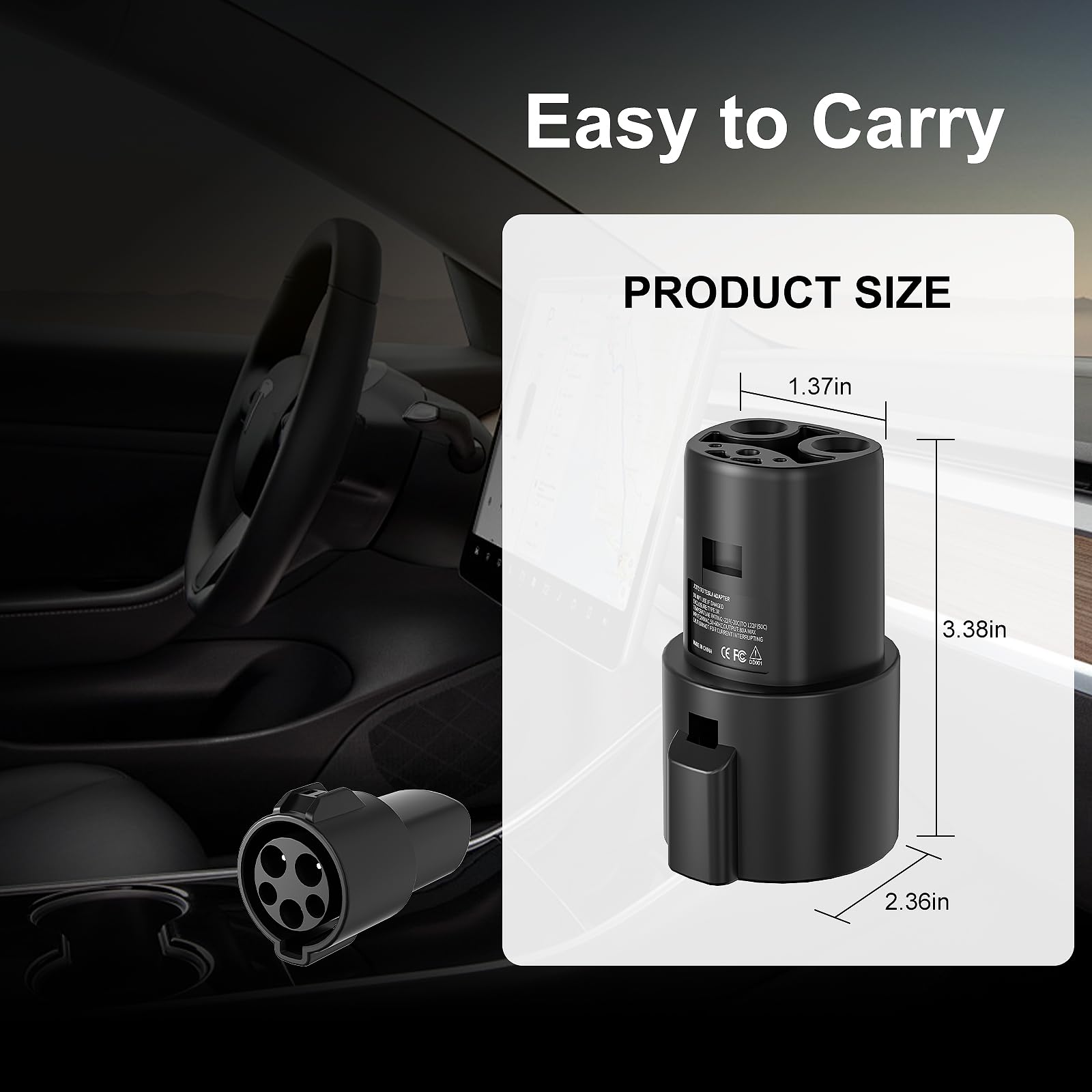Aipechy adapter attached to J1772 charger illustrating expanded charging access