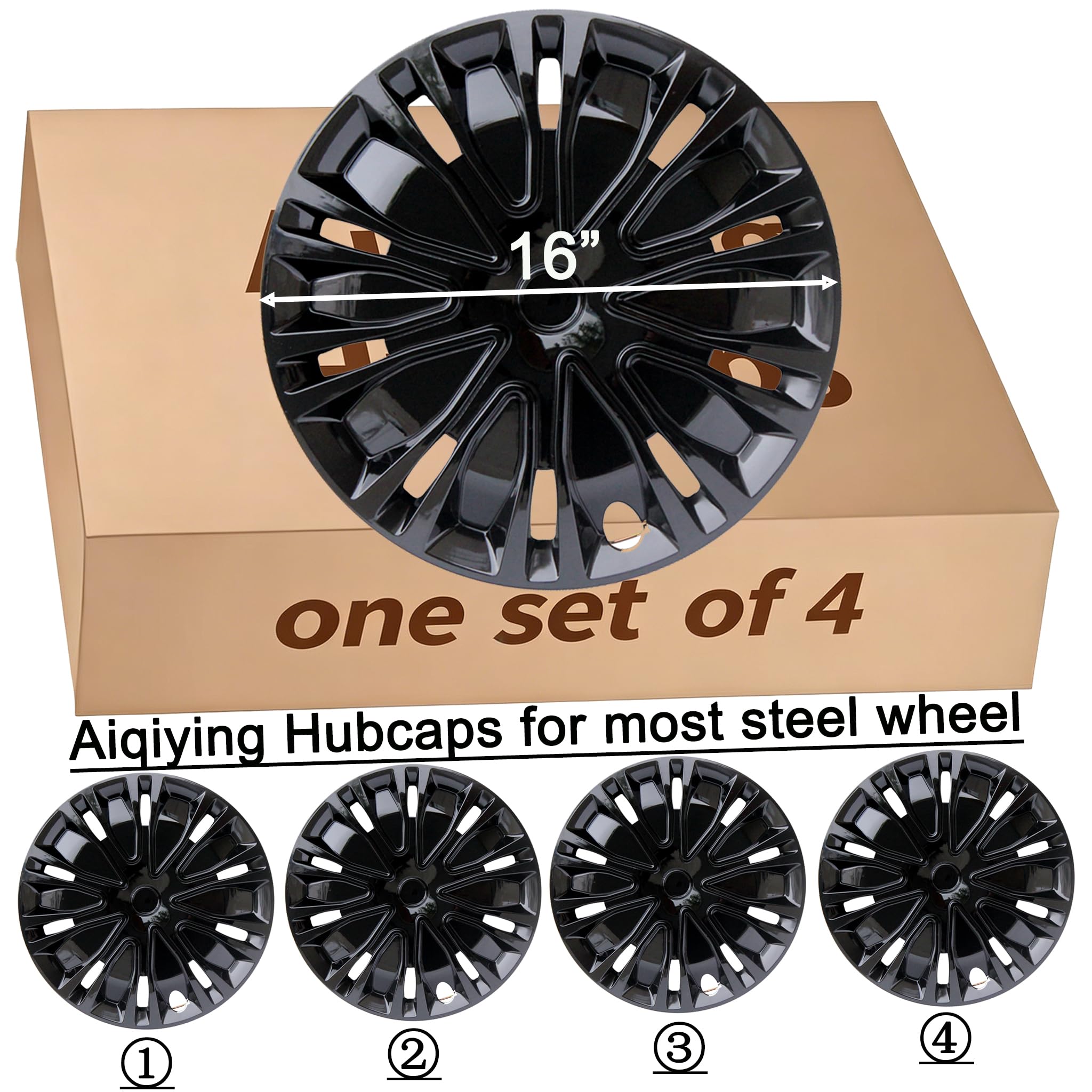 Aiqiying hubcap rear label showing specifications for compatibility clarity benefit