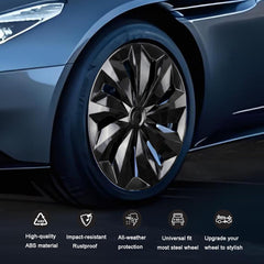 Aiqiying hubcap installed on steel wheel demonstrating protective coverage