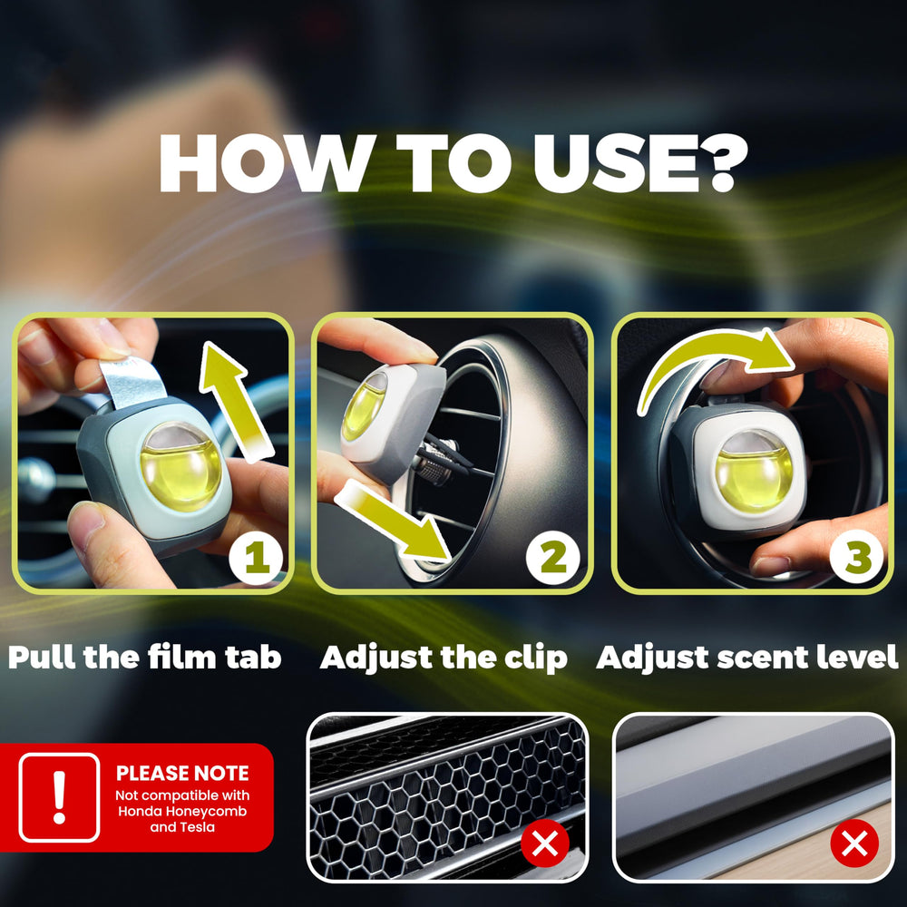 Air Jungles clip mounted on car vent demonstrating easy installation and airflow