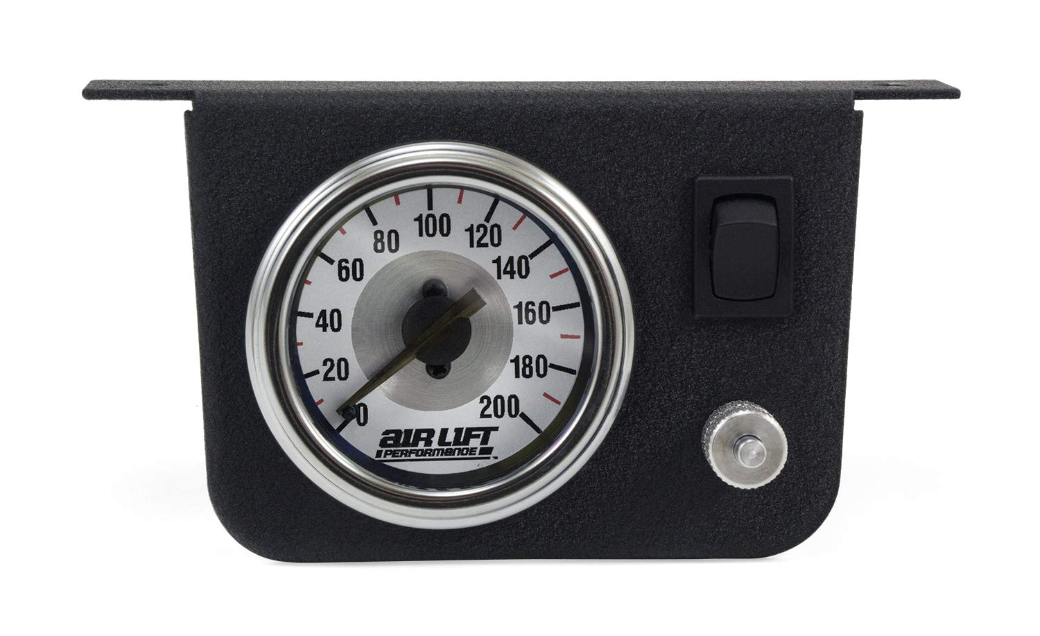 Air Lift gauge reading high pressure example illustrating precise shock inflation