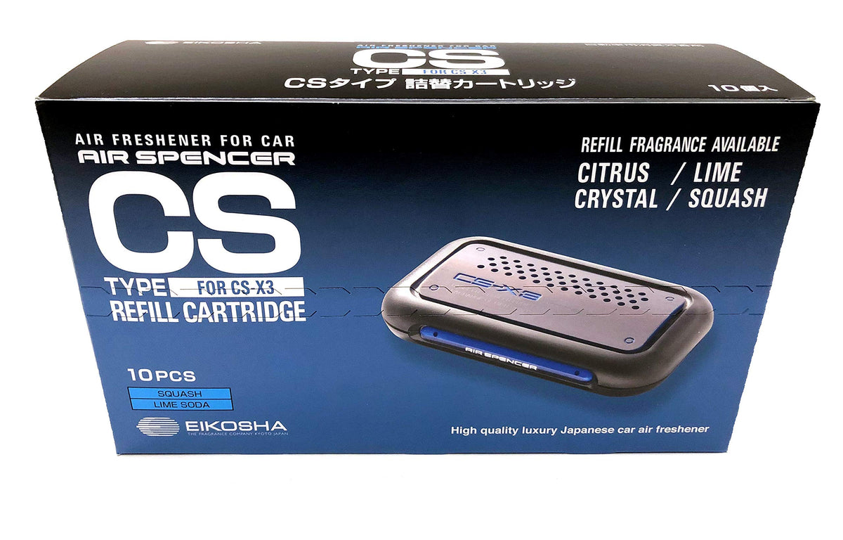 Air Spencer C10 pack front view showing ten squash refills and label benefit convenience
