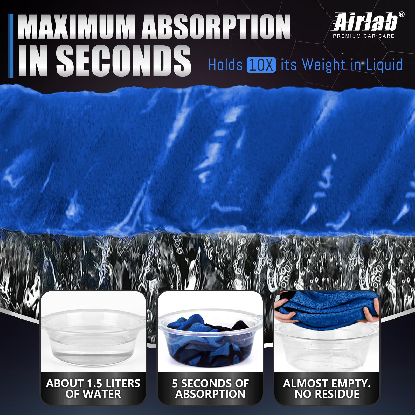 Airlab detail of dual-sided towel texture highlighting soft and plush surfaces for gentle polishing