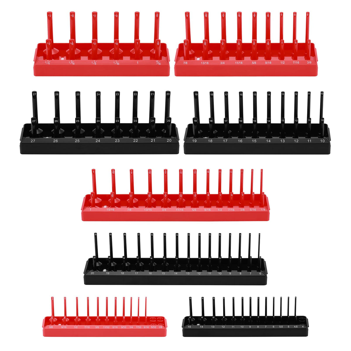 AIRTOON front view of all trays showing organized sockets benefit