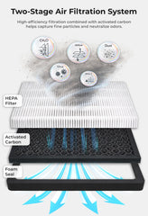 AIRVOLT activated carbon layer detail that reduces odors and volatile compounds
