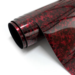 Aisbarika front view of red forged carbon roll showing glossy finish and protection