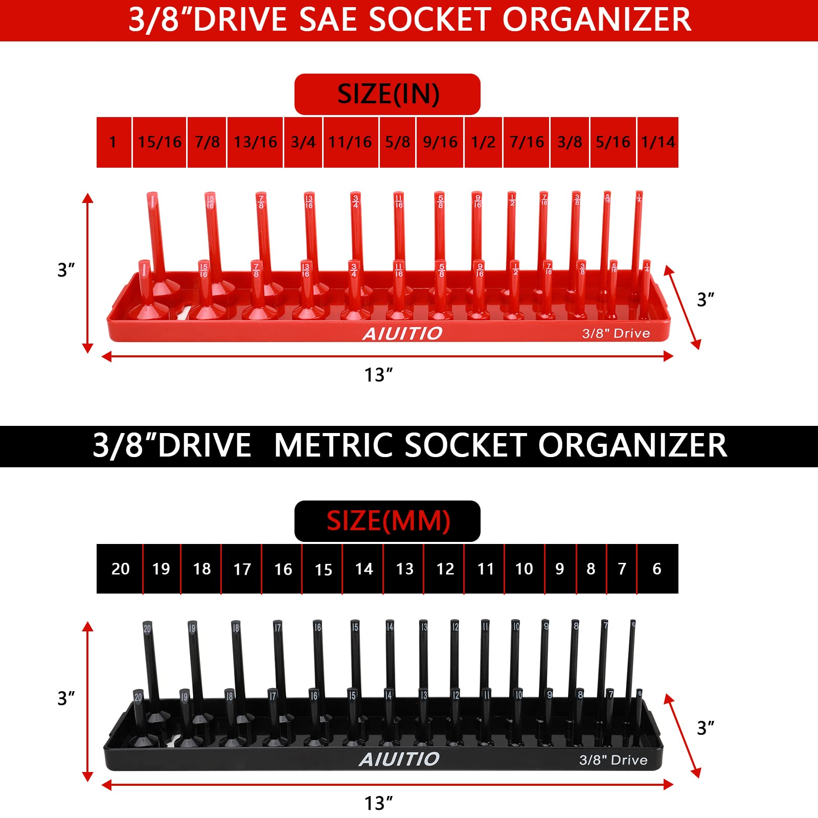 AIUITIO trays mounted on workbench for visible, easy-to-reach storage