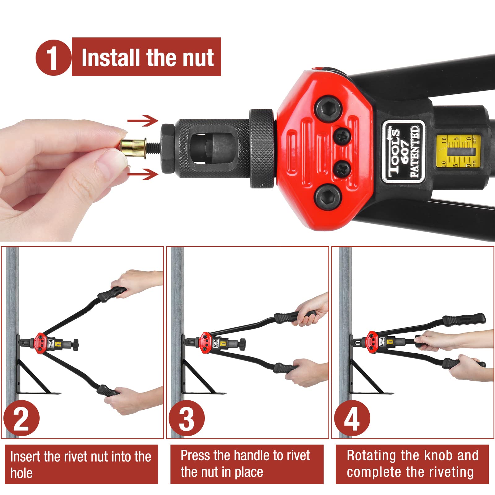 AIUITIO size comparison with ruler illustrating compact tool scale and reach advantage