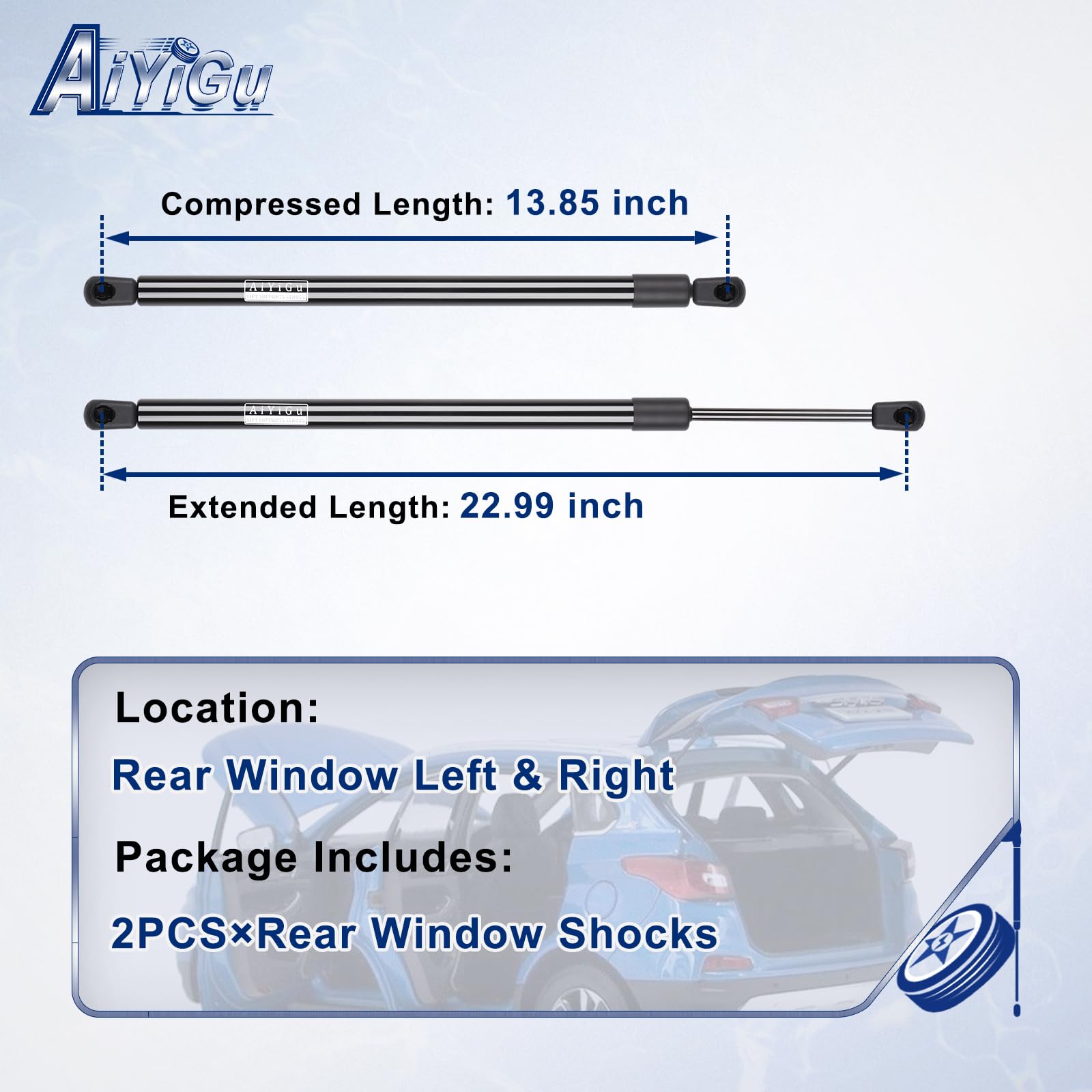 AiYiGu strut close-up of end fitting highlighting durable clip for secure OEM-style attachment