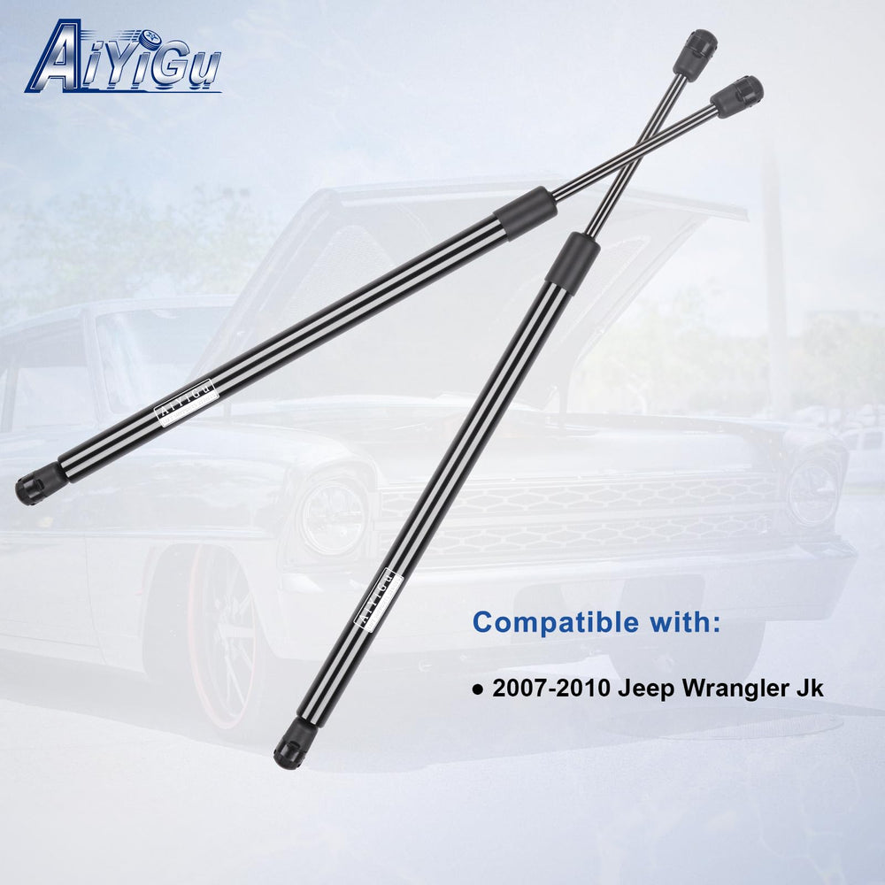 AiYiGu strut installed on Jeep Wrangler JK rear window demonstrating stable lift support