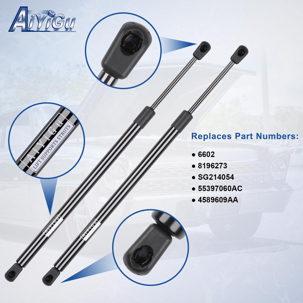 AiYiGu strut beside ruler showing compressed 13.85" and extended 22.99" lengths for correct fit