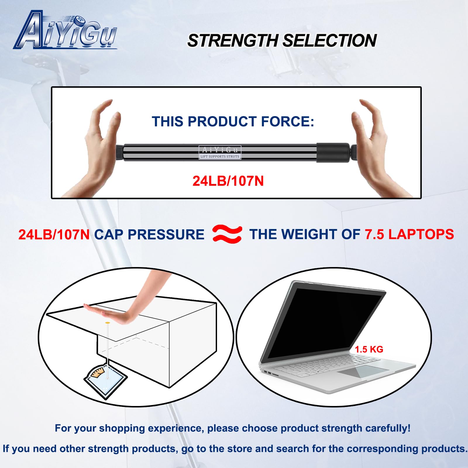 AiYiGu close-up of end fitting and ball joint for secure mounting and durability