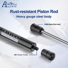 AiYiGu extended 12-inch length shown to illustrate full stroke and lift benefit