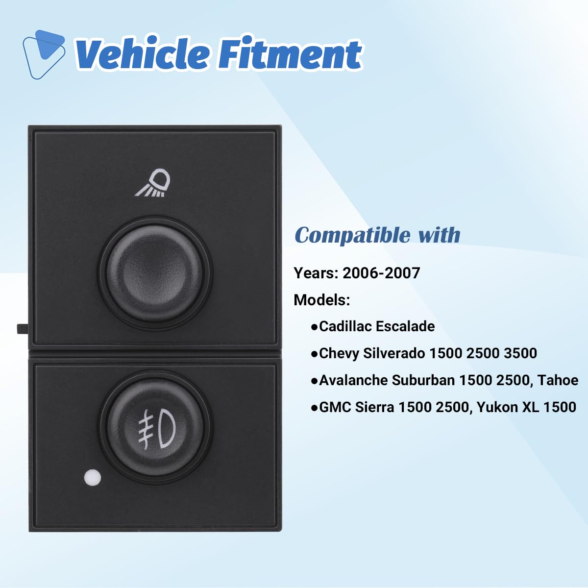 AiYiGu rear connector fog lamp switch with 6-pin plug for easy installation