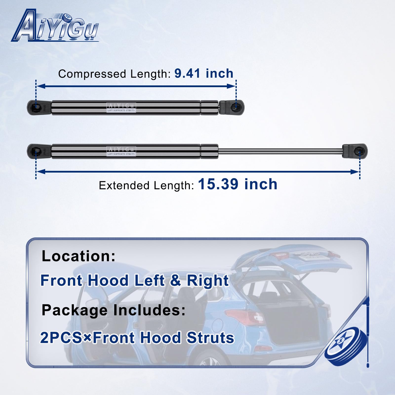 AiYiGu close-up of piston rod highlighting smooth finish and durability benefit