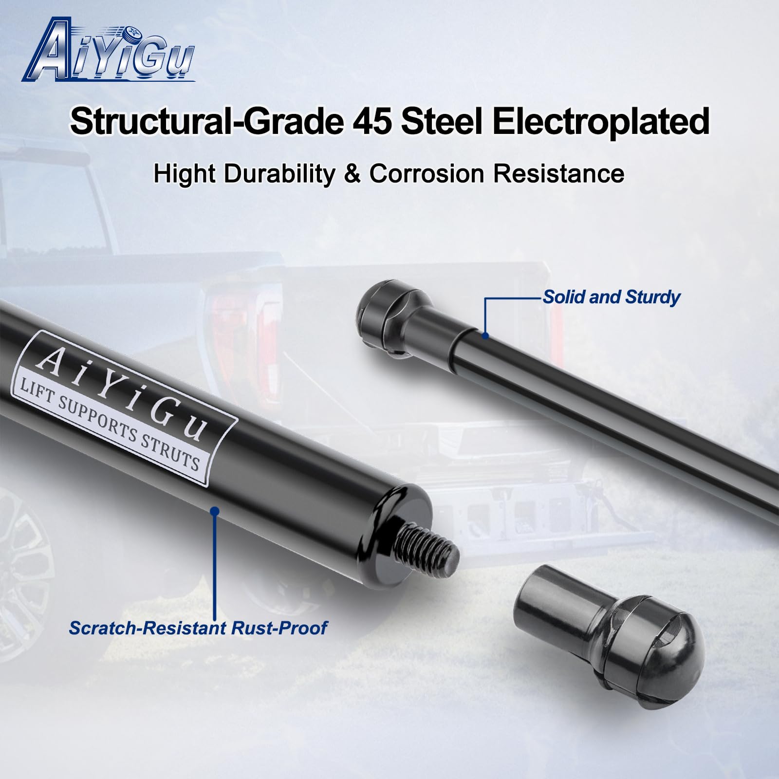 AiYiGu shock angle and clearance detail showing fitment near hinge points