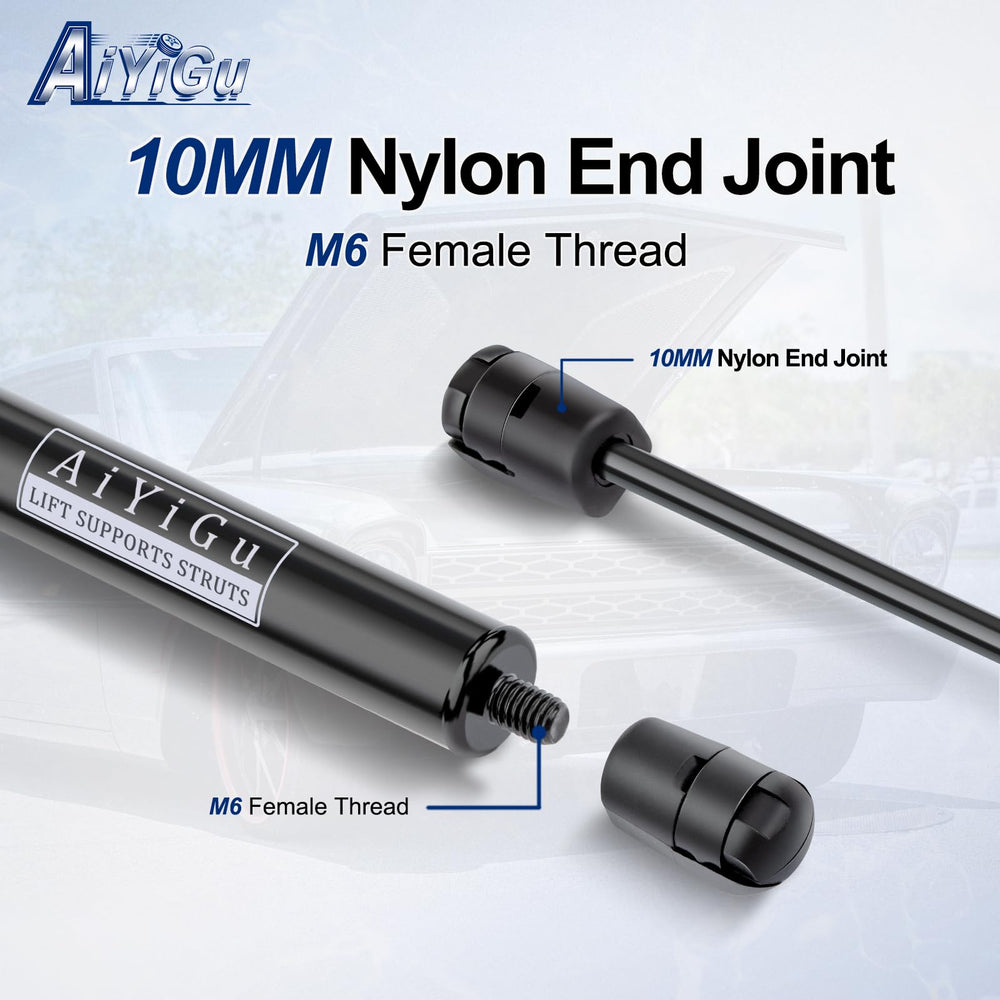AiYiGu strut beside ruler showing 12.68" compressed length accuracy