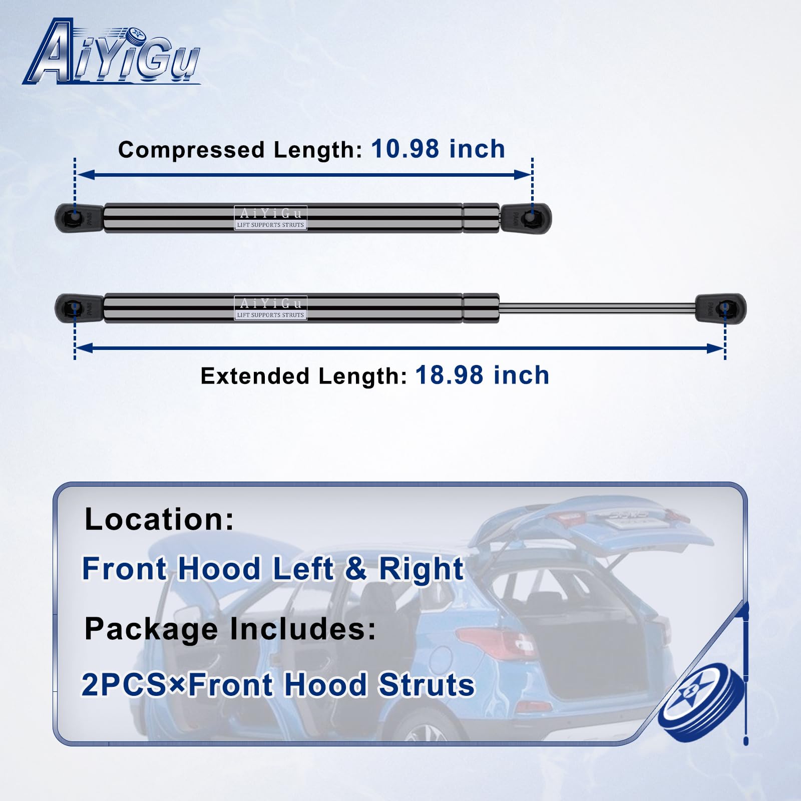 AiYiGu close-up of gas cylinder revealing durable construction and smooth lift