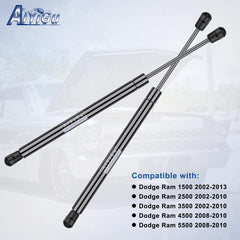 AiYiGu strut mounted on Dodge Ram hood providing secure support and safety