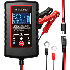 AIYONFEI front view of charger showing compact design and ports, ideal for garage storage