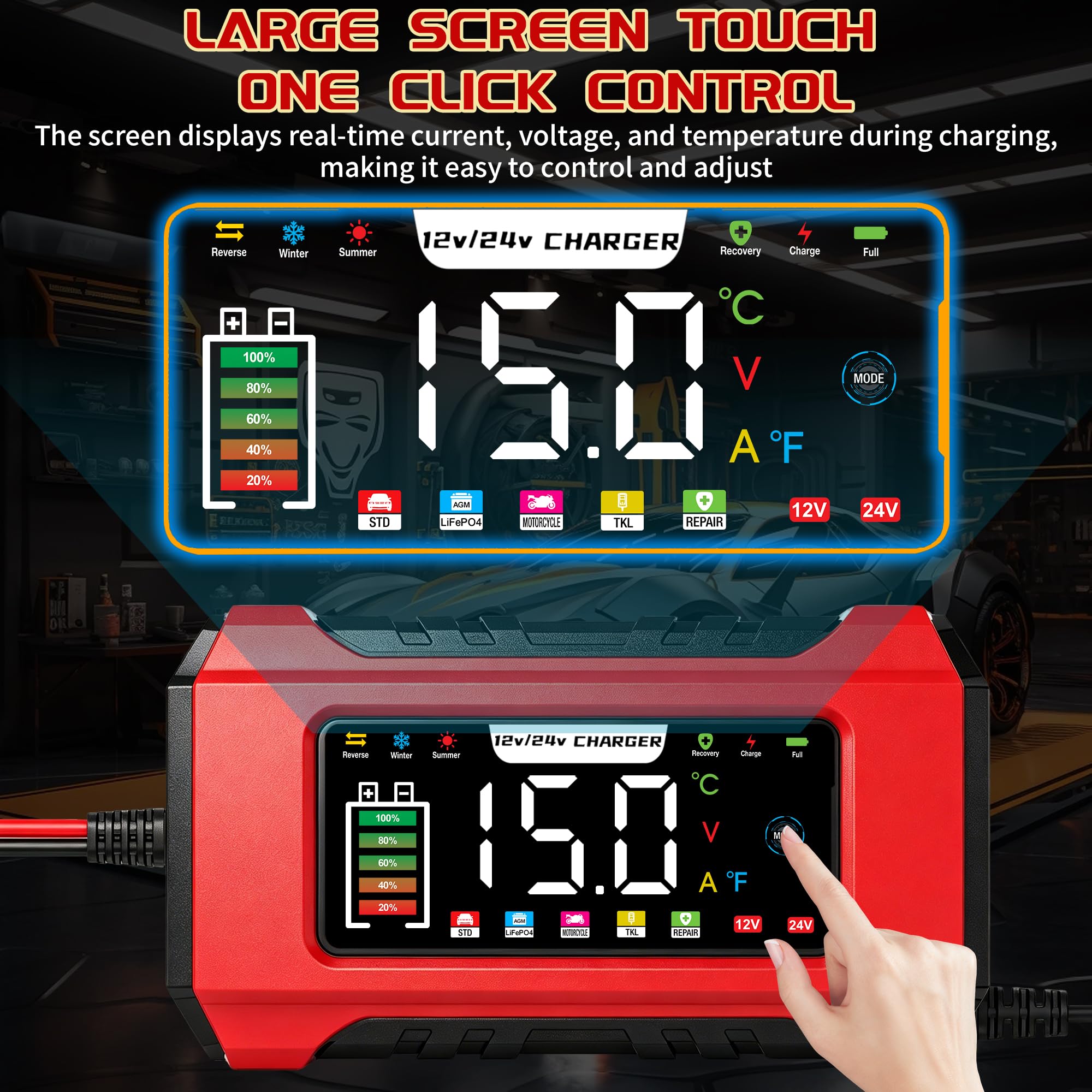 AIYONFEI mode buttons closeup highlighting selectable maintenance modes