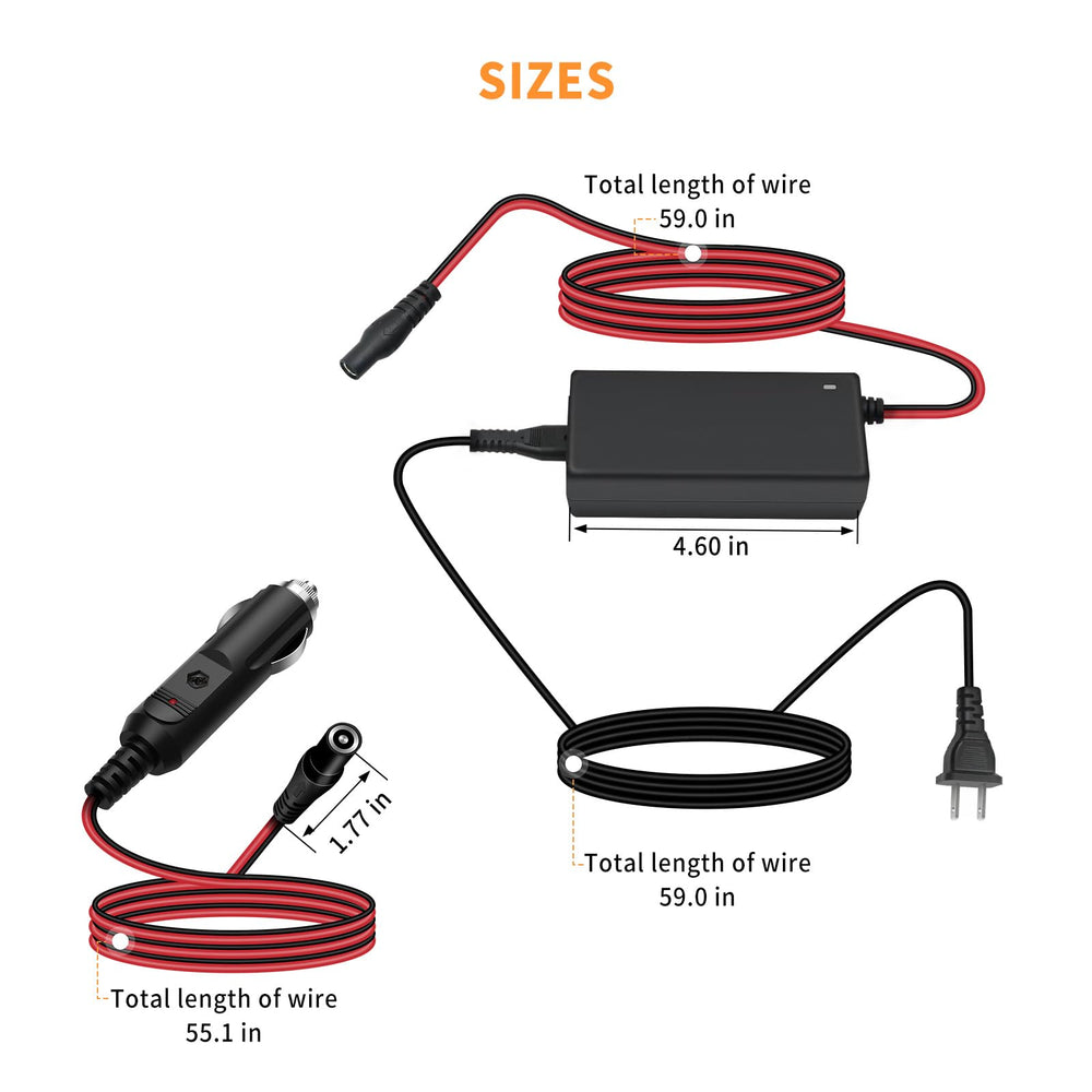 AIZYSY close-up of AC power cord plug with clear contacts for safe household charging