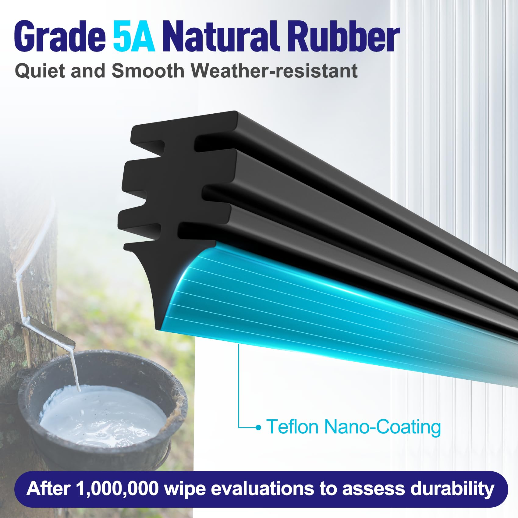 AJK close-up of squeegee edge showing smooth silicone rubber for streak-free wiping