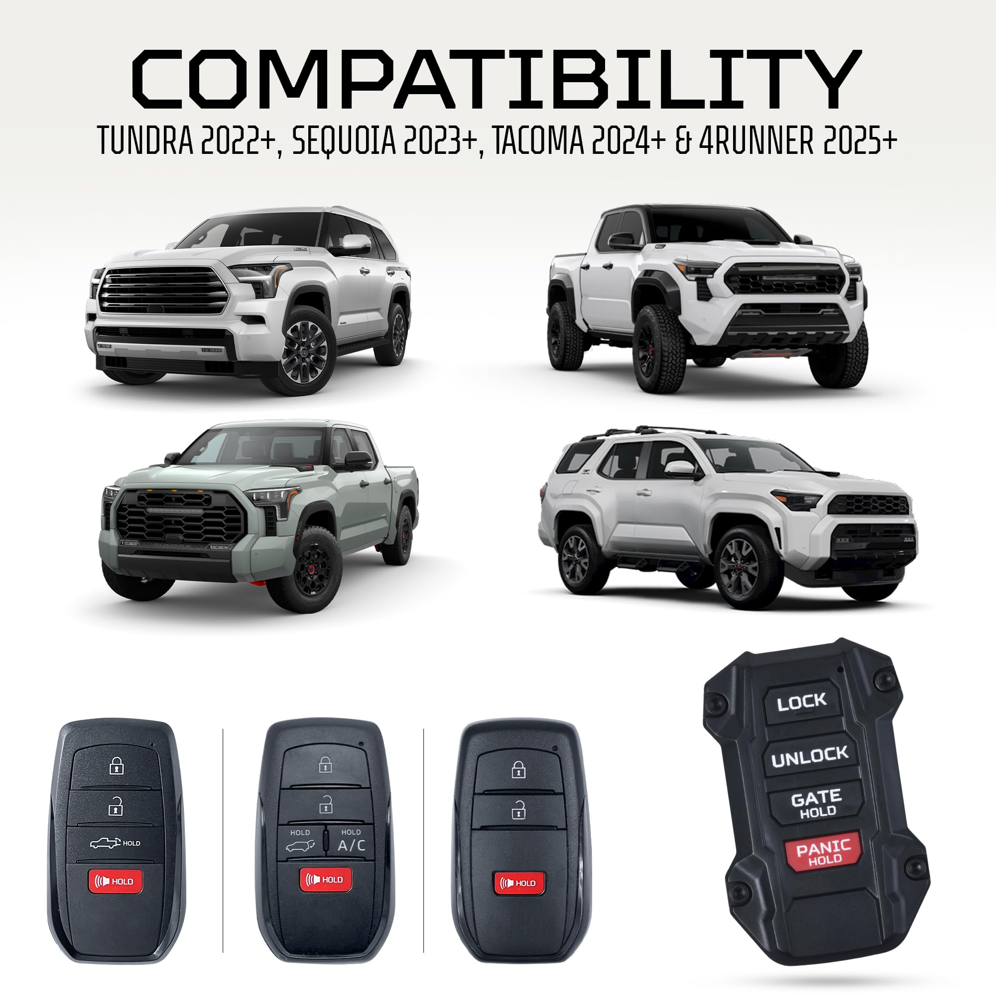 AJT DESIGN close-up of seven-button set offering customization and clear labeling