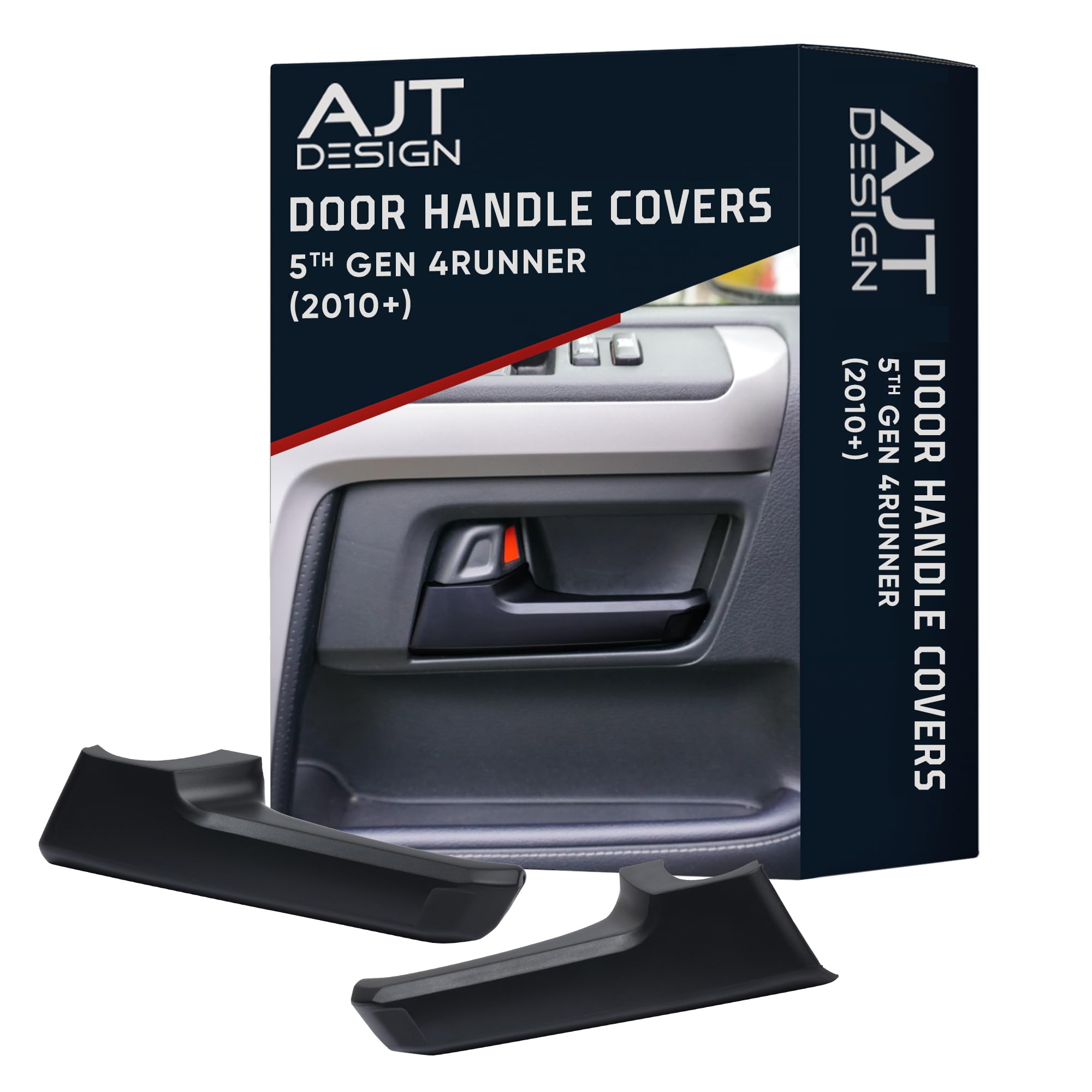 AJT DESIGN front handle assembly installed showing sleek black finish benefit: modern look