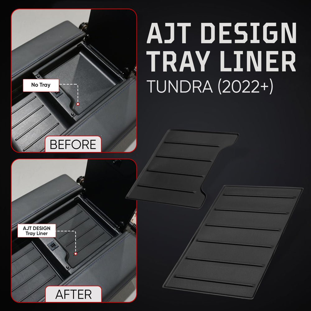 AJT DESIGN upper tray installed in console keeping small items secure