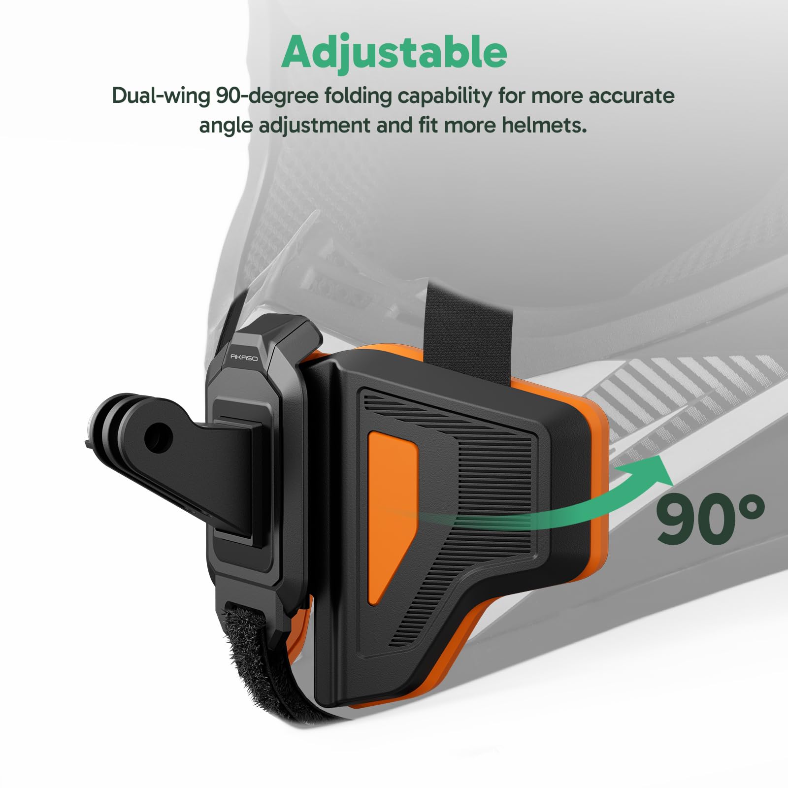 AKASO close-up of silicone pad protecting helmet finish and grip