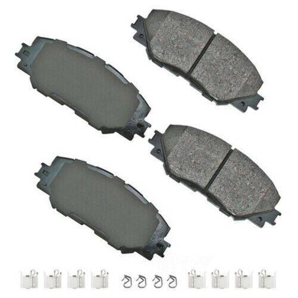 Akebono ACT1210A front pads packaging showing product and benefits