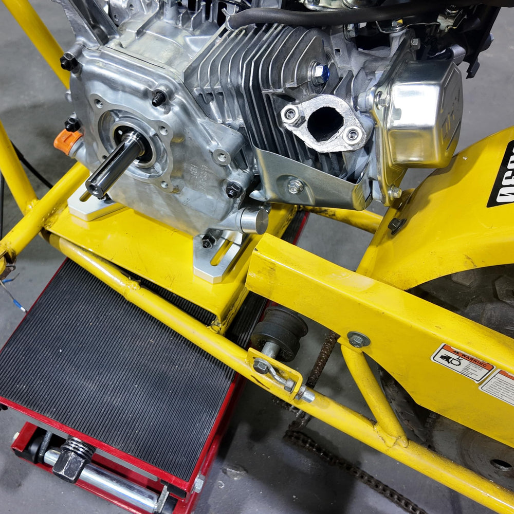 AKSGKGQ installed on mini bike illustrating stability and reduced vibration