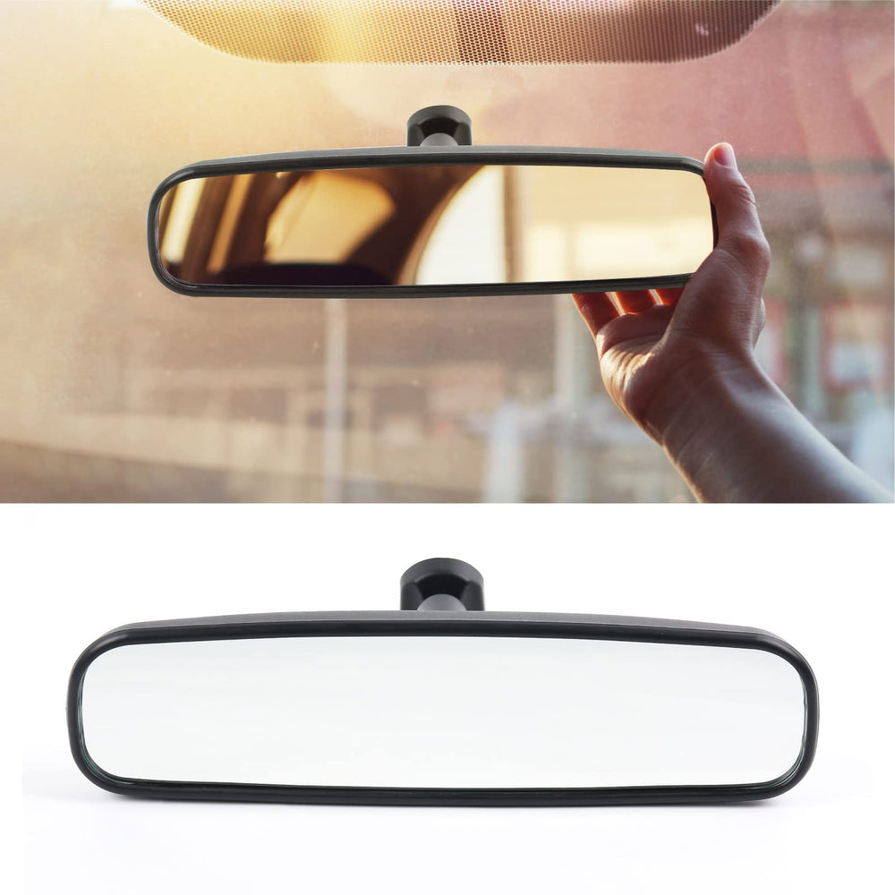 AKSOLONT front view mirror showing full reflective surface and fit benefit