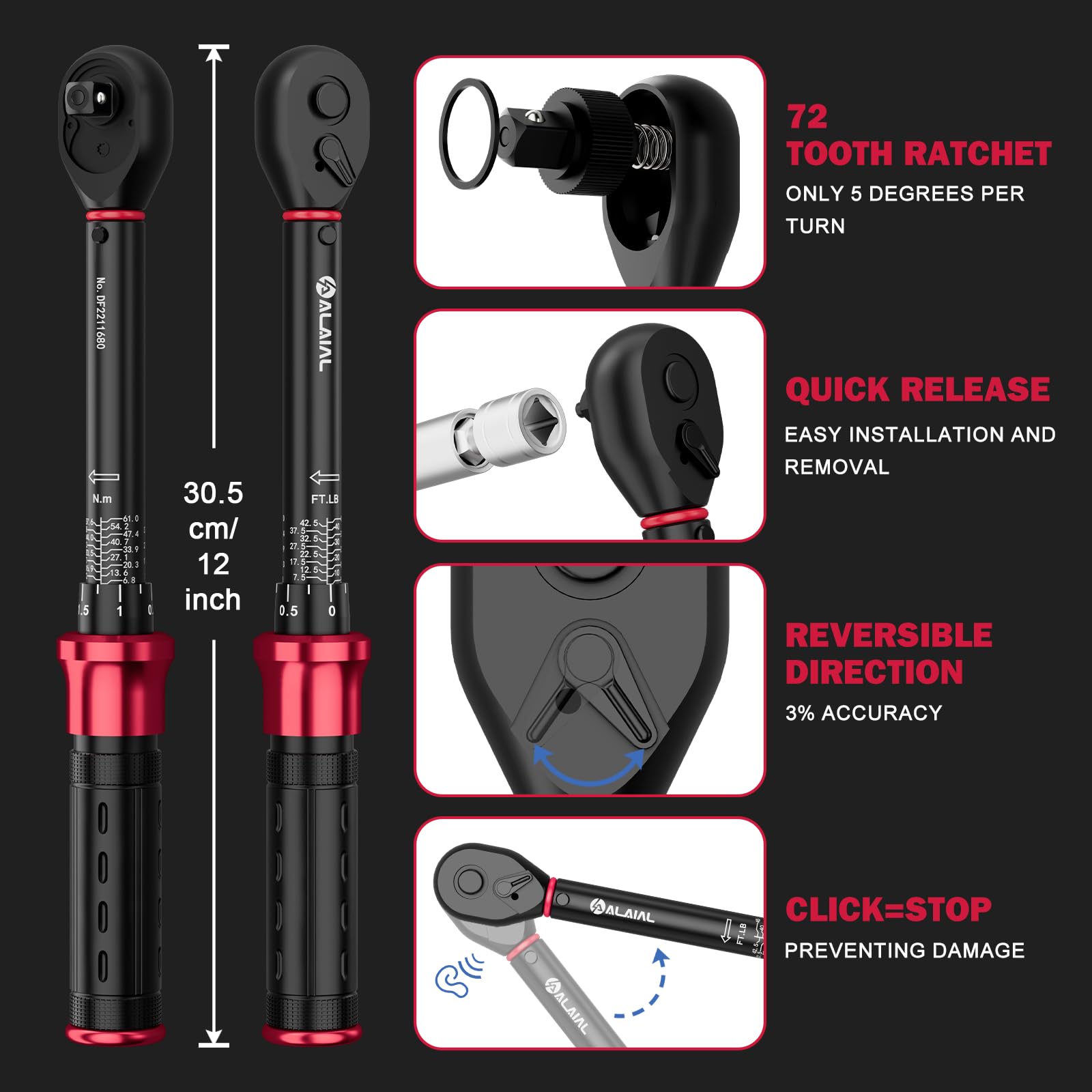 ALAIAL 5/8-inch swivel socket detail enabling access in tight spaces