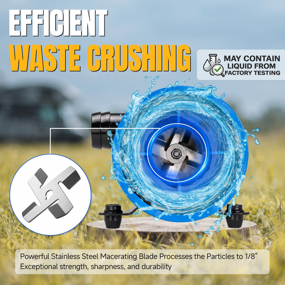 ALDERVIC garden hose discharge port demonstrating campground-compatible disposal