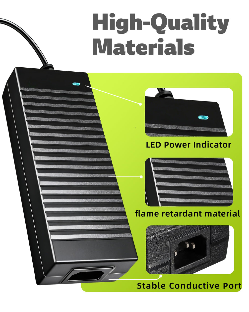 aletbo side ventilation and flame-retardant casing close-up, reduces overheating risks