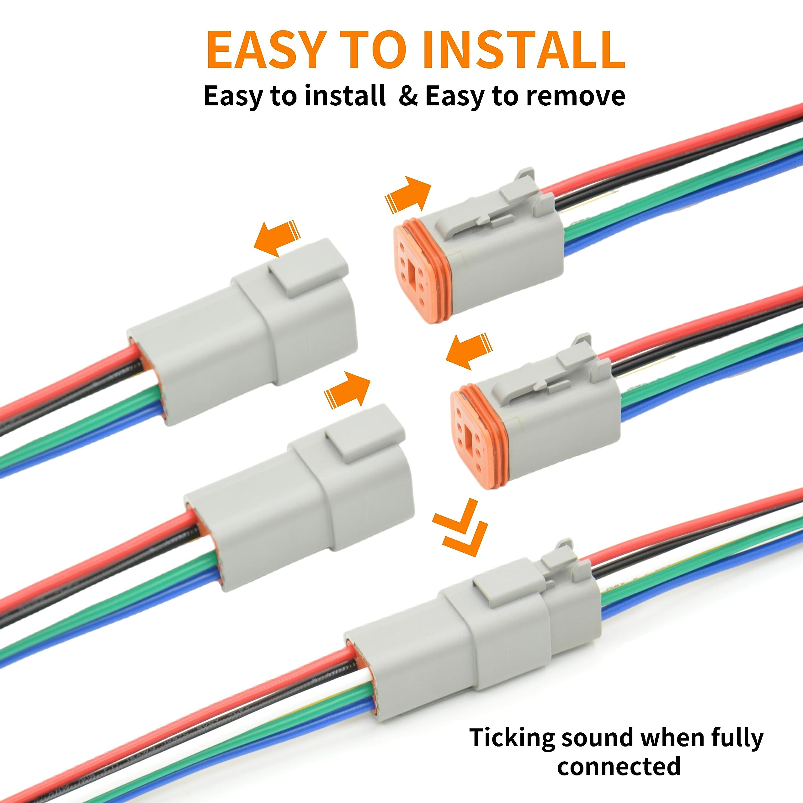 ALFOCI 16AWG prewired pigtails ready to reduce installation time and errors