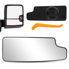 Algrix passenger mirror front view showing exact OEM fit and improved visibility